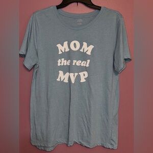 Blue 'Mom the Real MVP' Short Sleeve Tee